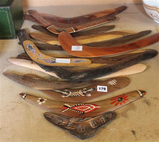 Collection of boomerangs